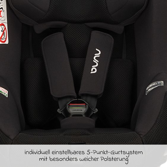 Nuna Reboarder child seat TODL next i-Size 360° incl. Base Curve rotatable from birth to 4 years (40 cm - 105 cm) with seat reducer, padding protection & play animal - Thunder