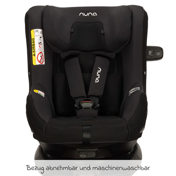 Nuna Reboarder child seat TODL next i-Size 360° incl. Base Curve rotatable from birth to 4 years (40 cm - 105 cm) with seat reducer, padding protection & play animal - Thunder
