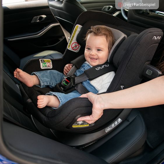 Nuna Reboarder child seat TODL next i-Size 360° incl. Base Curve rotatable from birth to 4 years (40 cm - 105 cm) with seat reducer, padding protection & play animal - Thunder