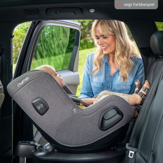 Nuna Reboarder child seat TODL next i-Size 360° incl. Base Curve rotatable from birth to 4 years (40 cm - 105 cm) with seat reducer, padding protection & play animal - Thunder