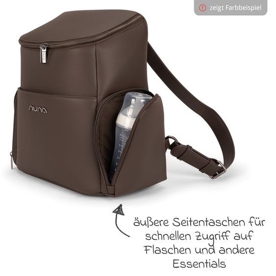 Nuna Wickelrucksack mit Wickelunterlage, Innen-& Außenfächer - Caviar