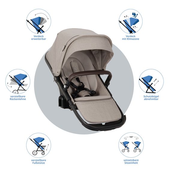 Nuna Second Sports Seat DEMI next with magnetic belt closure incl. rain cover - Chateau