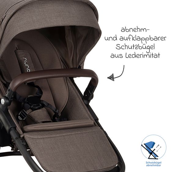 Nuna Second Sports Seat DEMI next with magnetic belt closure incl. rain cover - Chestnut