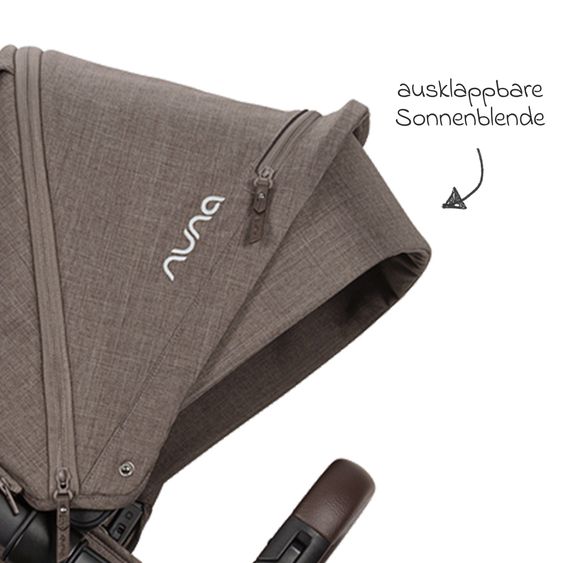Nuna Second Sports Seat DEMI next with magnetic belt closure incl. rain cover - Chestnut