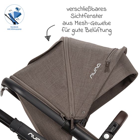Nuna Second Sports Seat DEMI next with magnetic belt closure incl. rain cover - Chestnut
