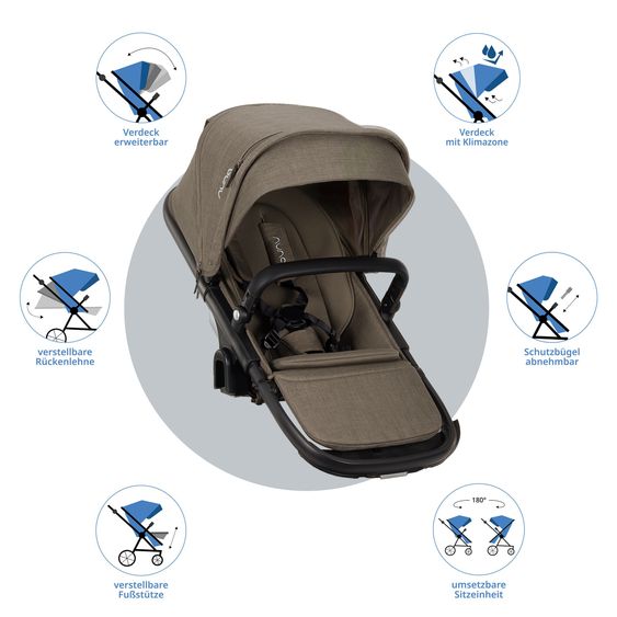 Nuna Second Sports Seat DEMI next with magnetic belt closure incl. rain cover - Pistachio