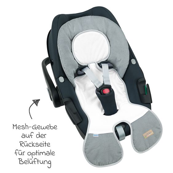 Odenwälder Babyschalen-Auflage Babycool für ein angenehmes Sitzgefühl - Cool Cord - Light Grey