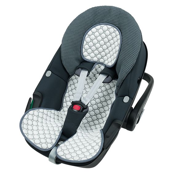 Odenwälder Baby car seat pad with iceberg 4D fabric - cooling for a comfortable seating experience - Grey