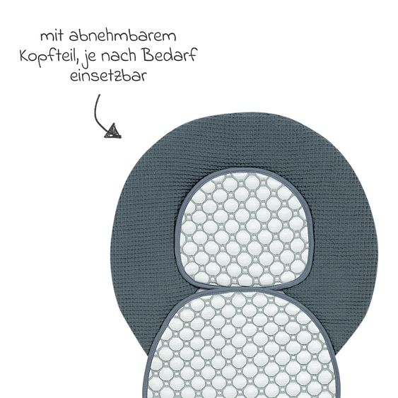 Odenwälder Baby car seat pad with iceberg 4D fabric - cooling for a comfortable seating experience - Grey