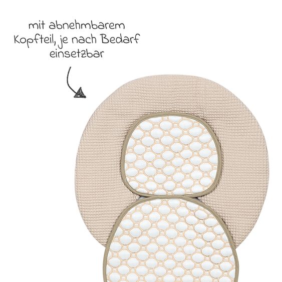 Odenwälder Infant car seat pad with iceberg 4D fabric - cooling for a comfortable seat - sand