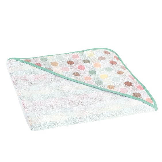 Odenwälder Hooded bath towel Jaquard 80 x 80 cm - Dots - Colorful