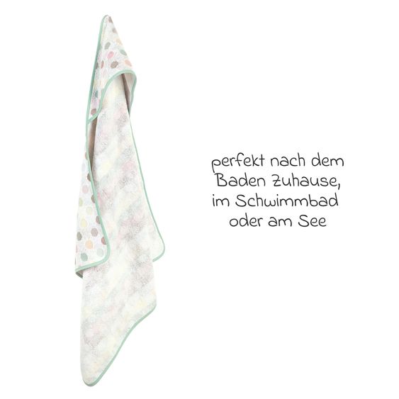 Odenwälder Hooded bath towel Jaquard 80 x 80 cm - Dots - Colorful