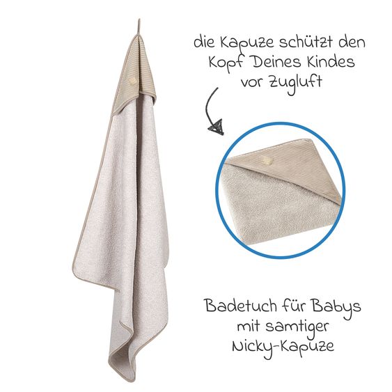 Odenwälder Hooded bath towel with velour hood 80 x 80 cm - Morocco