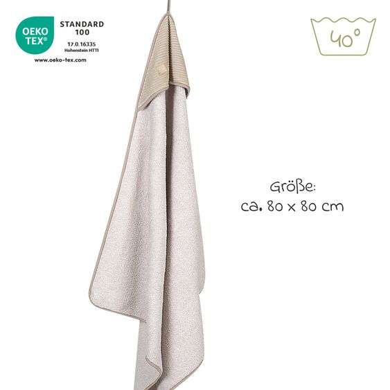 Odenwälder Hooded bath towel with velour hood 80 x 80 cm - Morocco