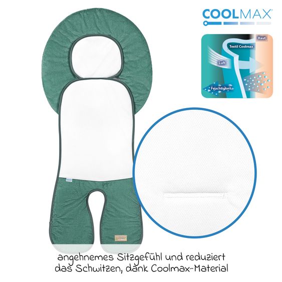 Odenwälder Kindersitz-Auflage Babycool für ein angenehmes Sitzgefühl - Cool Cord - Eucalyptus