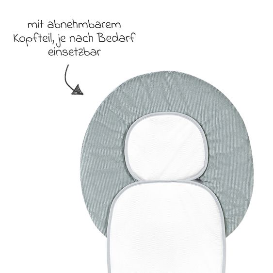 Odenwälder Babycool child seat cover for a comfortable seating experience - Cool Cord - Light Grey