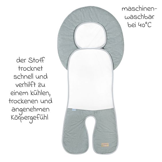 Odenwälder Babycool child seat cover for a comfortable seating experience - Cool Cord - Light Grey