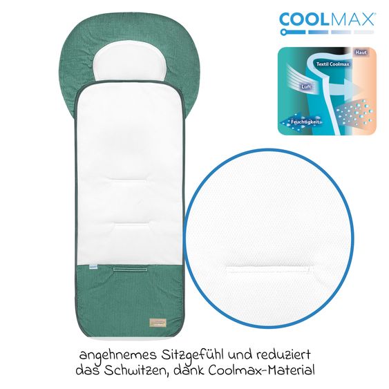 Odenwälder Cuscino per carrozzina Babycool per una seduta confortevole - Cool Cord - Eucalipto