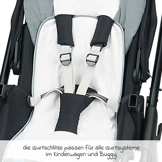 Odenwälder Cuscino per carrozzina Babycool per una seduta confortevole - Cool Cord - Grigio chiaro