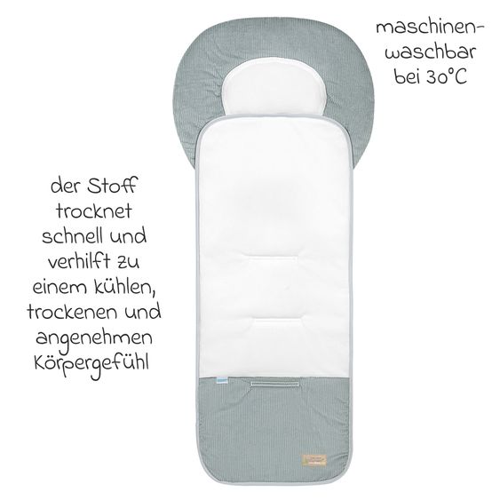 Odenwälder Cuscino per carrozzina Babycool per una seduta confortevole - Cool Cord - Grigio chiaro