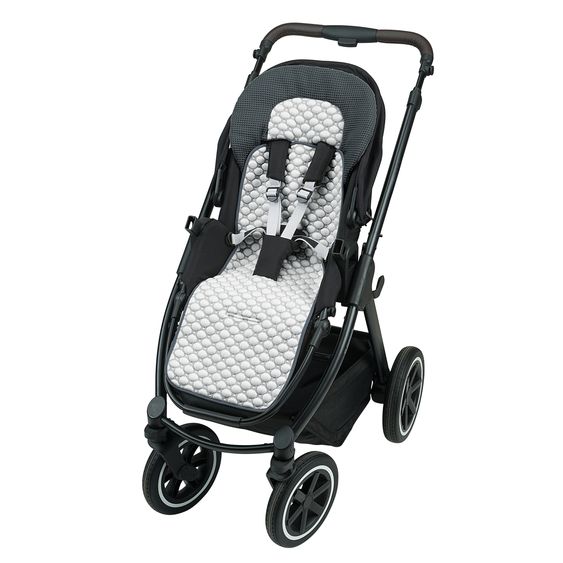 Odenwälder Stroller pad with iceberg-4D fabric - cooling for a comfortable sitting experience - Grey