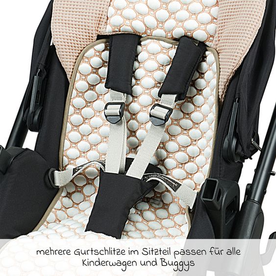 Odenwälder Stroller pad with iceberg 4D fabric - cooling for a comfortable sitting experience - sand