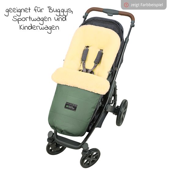 Odenwälder Lammfell-Fußsack Leon Plus für Kinderwagen, Sportwagen & Buggy - Anthrazit