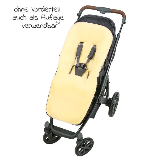 Odenwälder Lammfell-Fußsack Leon Plus für Kinderwagen, Sportwagen & Buggy - Black