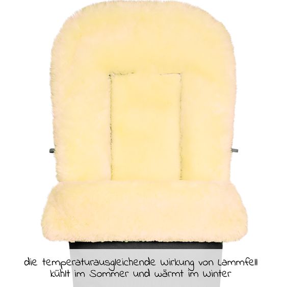 Odenwälder Lammfell-Fußsack Leon Plus für Kinderwagen, Sportwagen & Buggy - Black