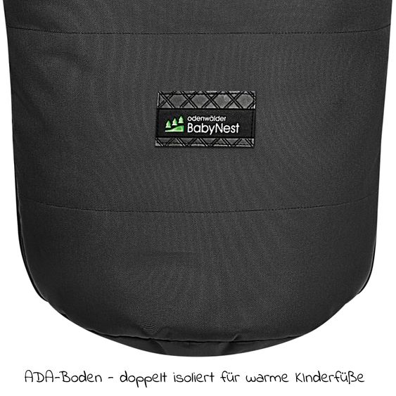 Odenwälder Lammfell-Fußsack Leon Plus für Kinderwagen, Sportwagen & Buggy - Black