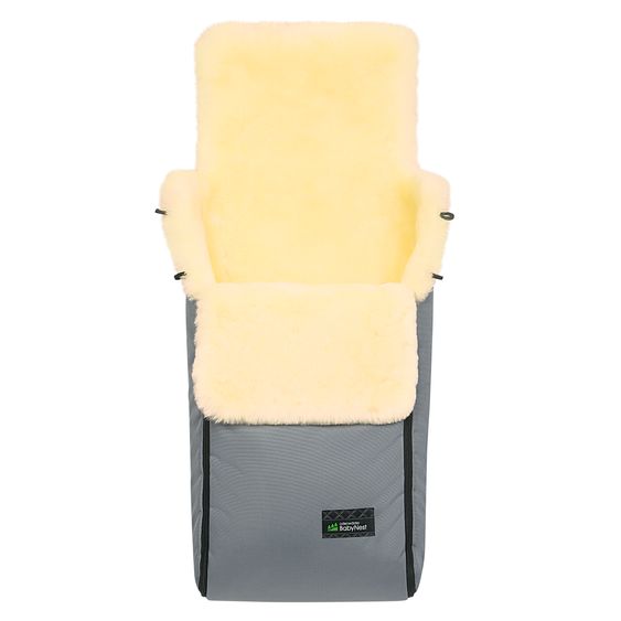 Odenwälder Lammfell-Fußsack Paul für Kinderwagen, Sportwagen & Buggy - Stone