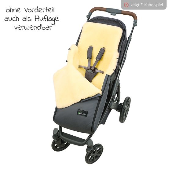 Odenwälder Lammfell-Fußsack Paul für Kinderwagen, Sportwagen & Buggy - Stone