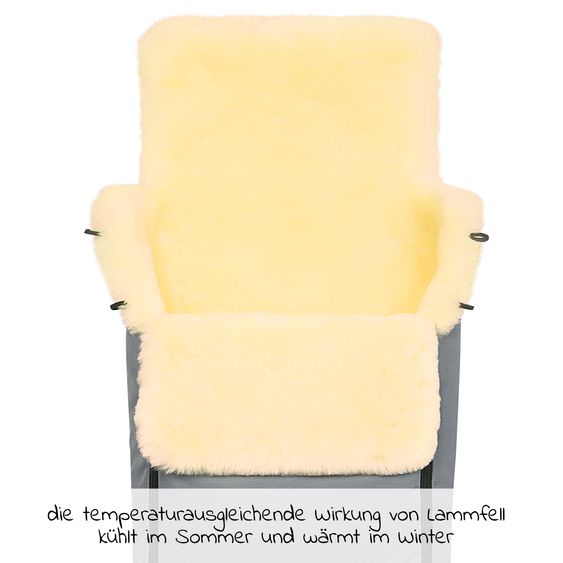 Odenwälder Lammfell-Fußsack Paul für Kinderwagen, Sportwagen & Buggy - Stone