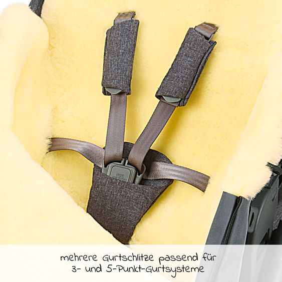 Odenwälder Lammfell-Fußsack Paul für Kinderwagen, Sportwagen & Buggy - Stone