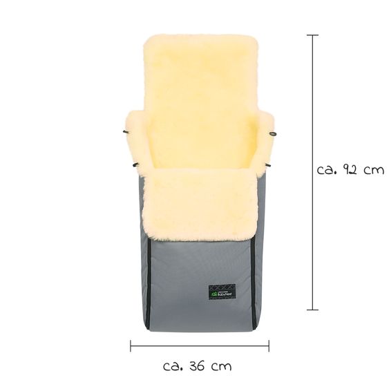 Odenwälder Lammfell-Fußsack Paul für Kinderwagen, Sportwagen & Buggy - Stone