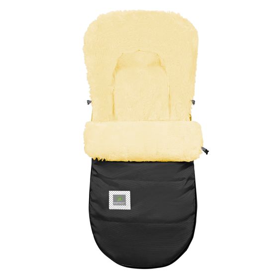 Odenwälder Lammfell-Fußsack Tomy-cs für Kinderwagen, Sportwagen & Buggy - Black