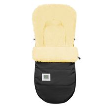 Lammfell-Fußsack Tomy-cs für Kinderwagen, Sportwagen & Buggy - Black