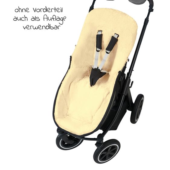 Odenwälder Lammfell-Fußsack Tomy-cs für Kinderwagen, Sportwagen & Buggy - Black