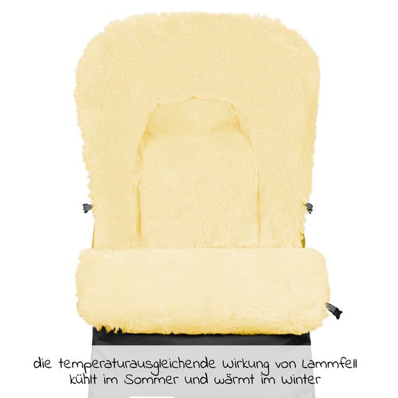 Odenwälder Lammfell-Fußsack Tomy-cs für Kinderwagen, Sportwagen & Buggy - Black