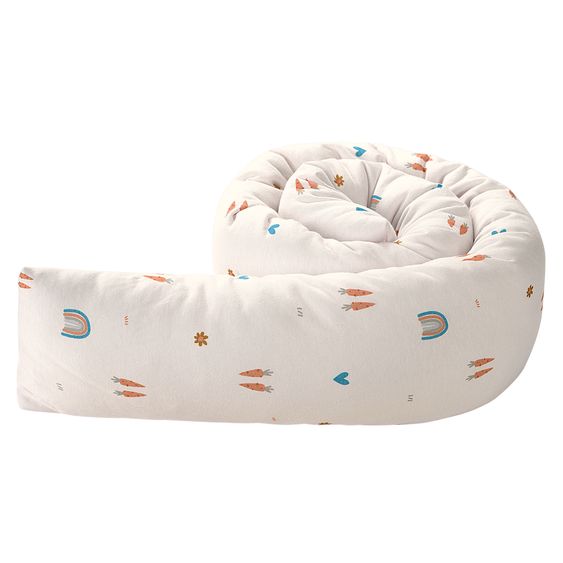 Odenwälder Nest roll jersey protects in crib and playpen 165 cm - Rainbow - Ecru