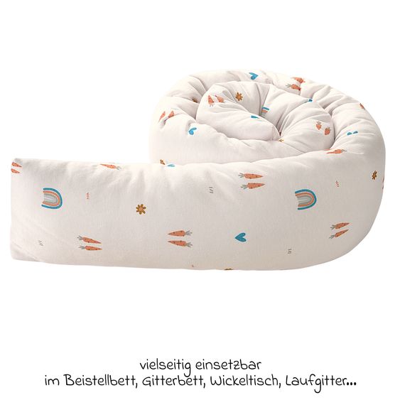 Odenwälder Nest roll jersey protegge il lettino e il box 165 cm - Rainbow - Ecru