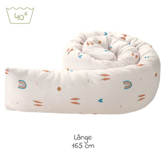 Odenwälder Nest roll jersey protegge il lettino e il box 165 cm - Rainbow - Ecru