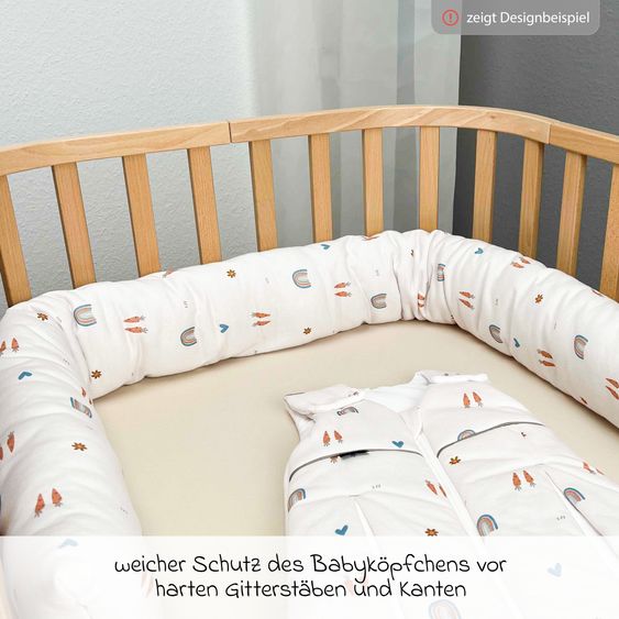 Odenwälder Nestchen-Rolle Jersey schützt im Kinderbett und im Laufgitter 165 cm - TwoFriends - Greenery