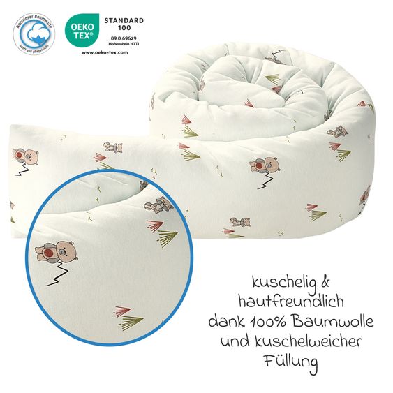 Odenwälder Nest roll jersey protects in crib and playpen 165 cm - TwoFriends - Nature