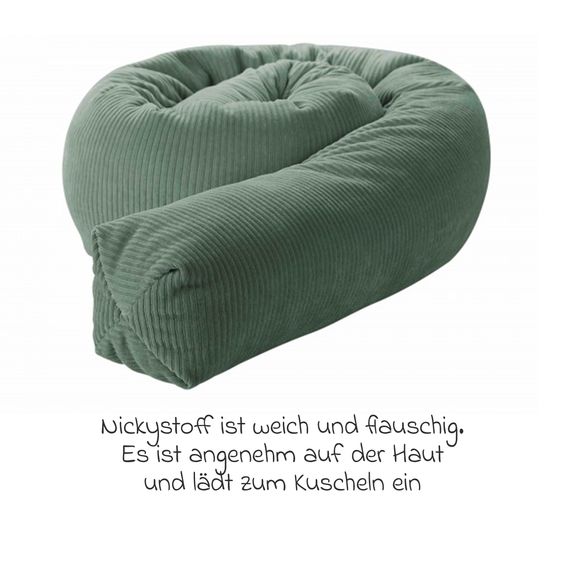 Odenwälder Nestchen-Rolle Nicky schützt im Kinderbett und im Laufgitter 180 cm - Eucalyptus
