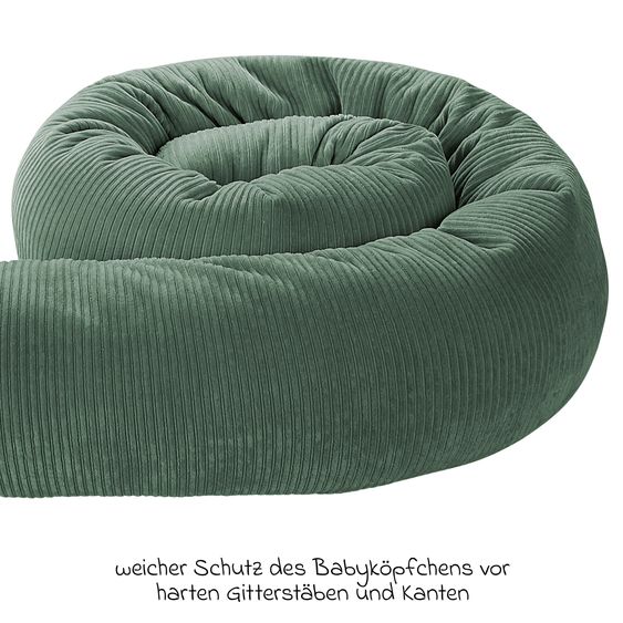 Odenwälder Nestchen-Rolle Nicky schützt im Kinderbett und im Laufgitter 180 cm - Eucalyptus