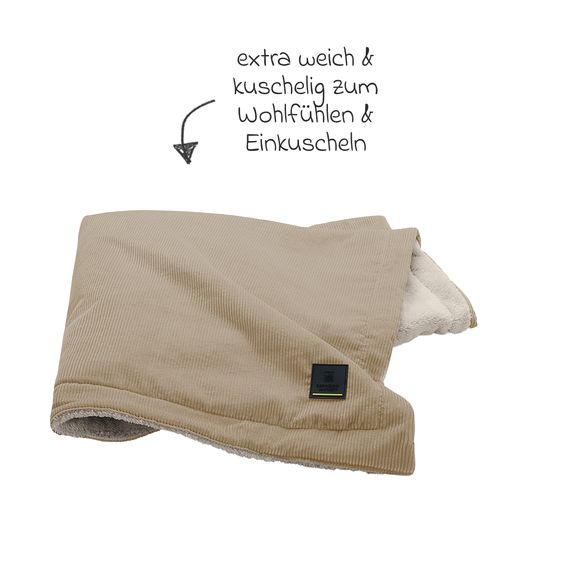 Odenwälder Cuddle blanket corduroy for the bath, bowl or baby carriage 68 x 100 cm - Sahara