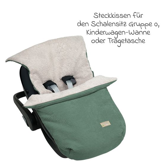 Odenwälder Steckkissen Nicky geeignet für Babyschalen, Babywanne & Tragetaschen - Eucalyptus