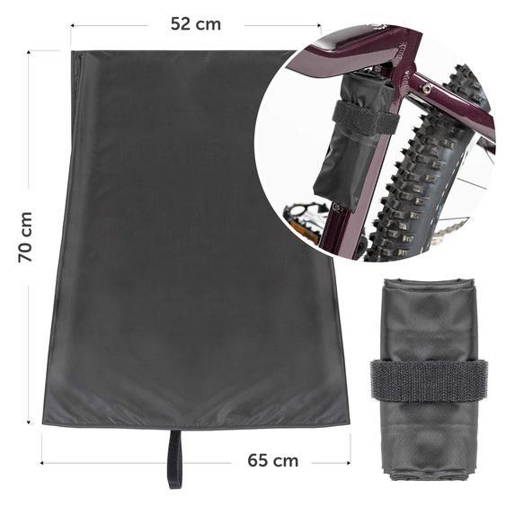OK Baby Kinderfahrradsitz 10+ von 9 Monate bis 22 kg mit Sitzpolsterung, Bein- u. Fußschutz, verstellbare Rückenlehne inkl. Befestigung & Regenschutz - Schwarz Grau