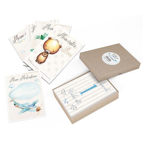 OLGS Babyartikel Baby-Meilensteinkarten - Junge